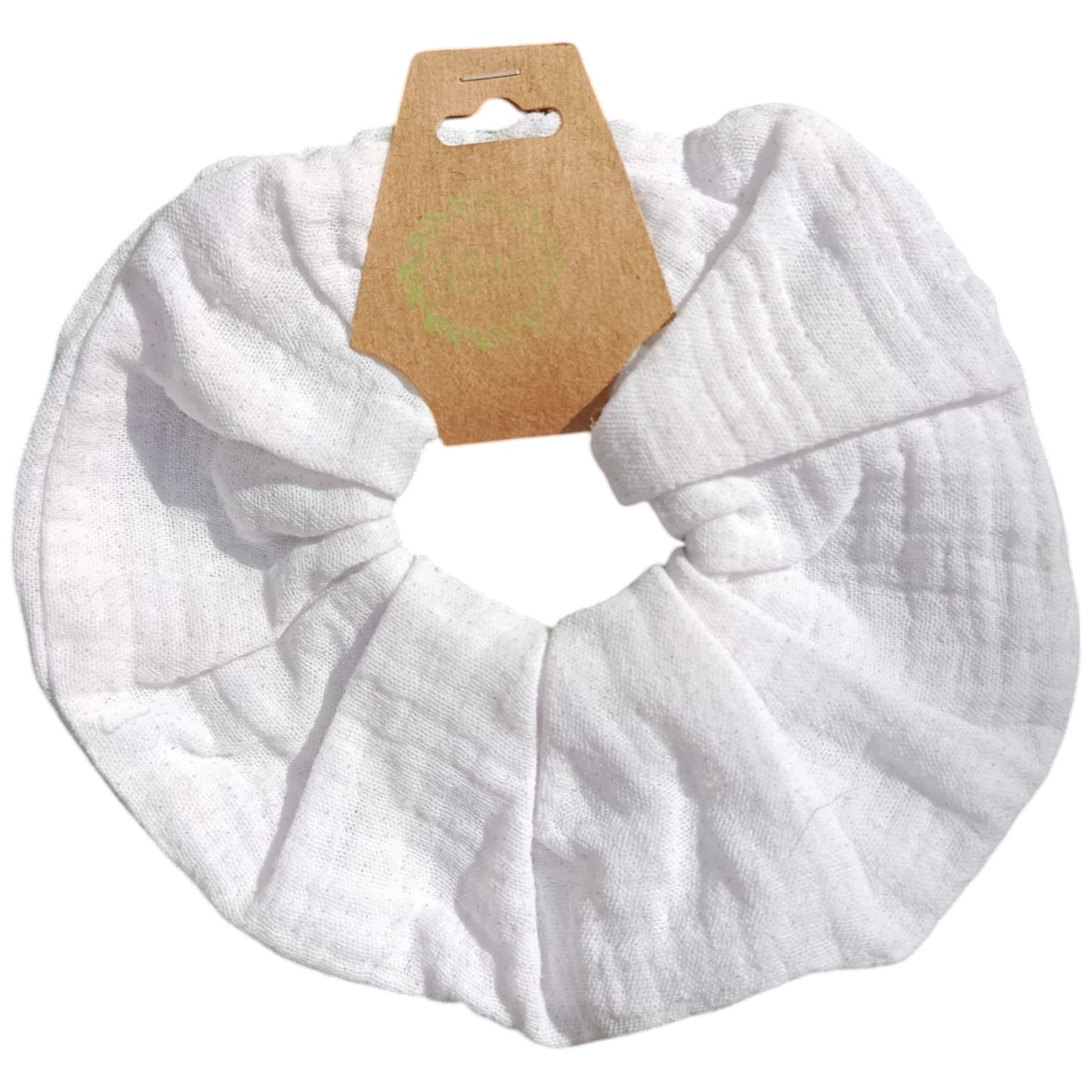 Chouchou gaze de coton blanc brillant
