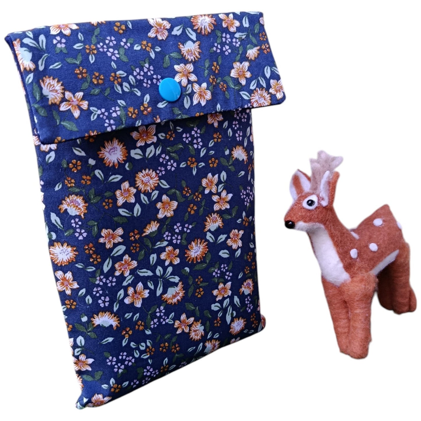 Pochette à livre en tissu fleur violet Les p'tites cousettes d'Ophélie