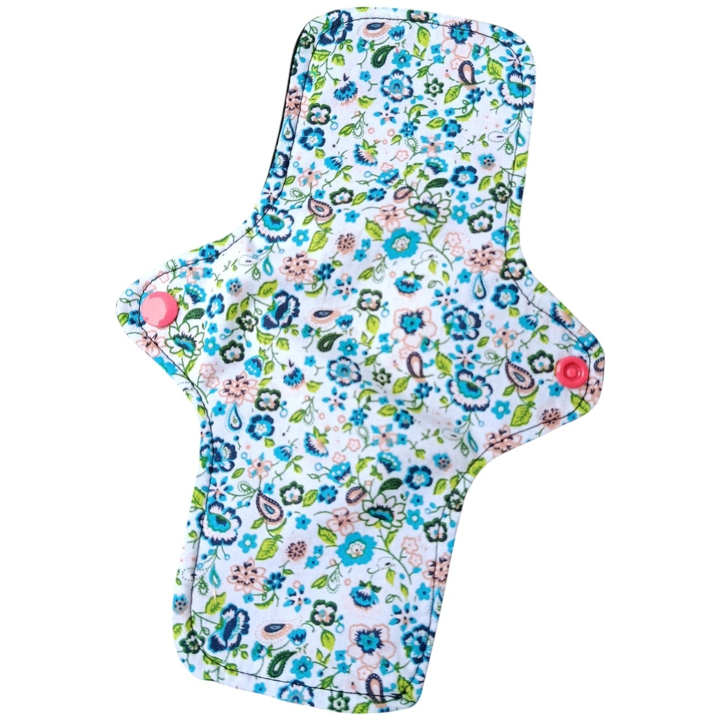 Serviette hygiénique lavable réutilisable fleurs bleues Les p'tites cousettes d'Ophélie