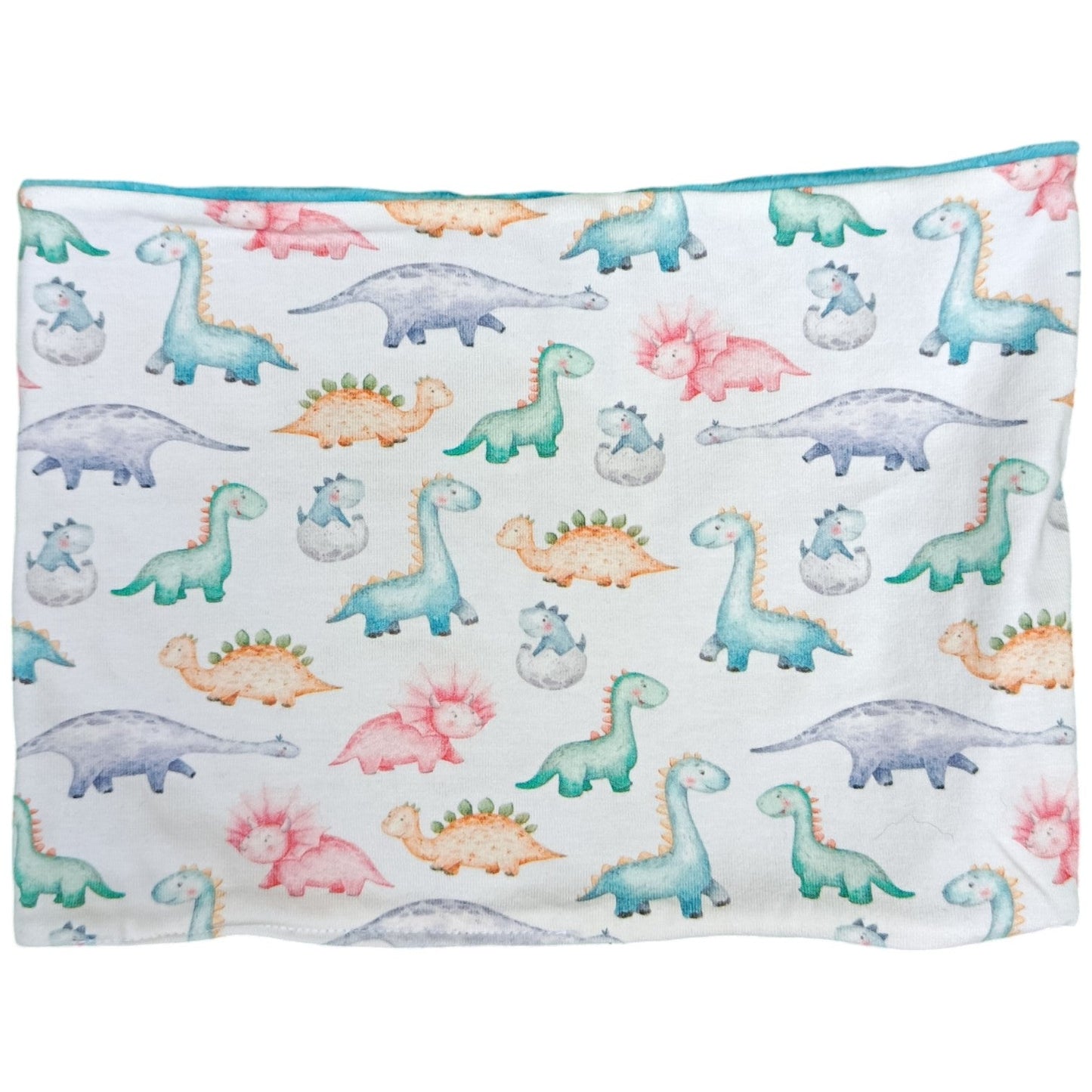 Écharpe / tour de cou enfant dinosaure bleu Les p'tites cousettes d'Ophélie