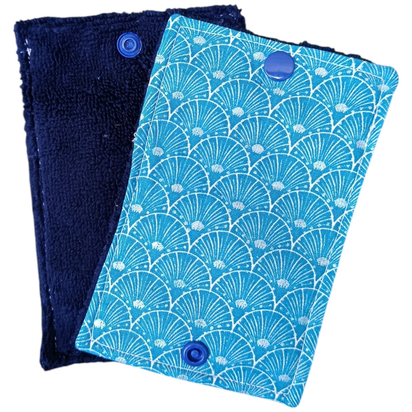 Papier toilette lavable et réutilisable géométrie bleue Les p'tites cousettes d'Ophélie