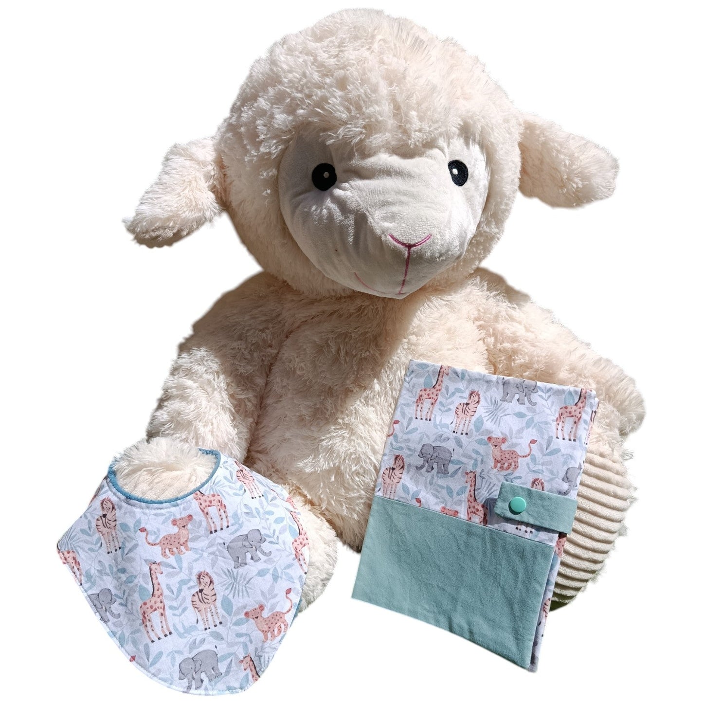 Protège carnet de santé personnalisable girafes zébre bleu Les p'tites cousettes d'Ophélie