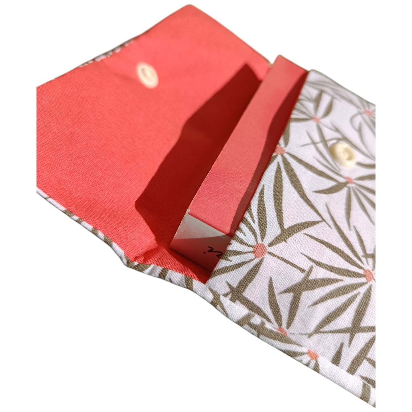 Pochette à livre en tissu feuille verte Les p'tites cousettes d'Ophélie