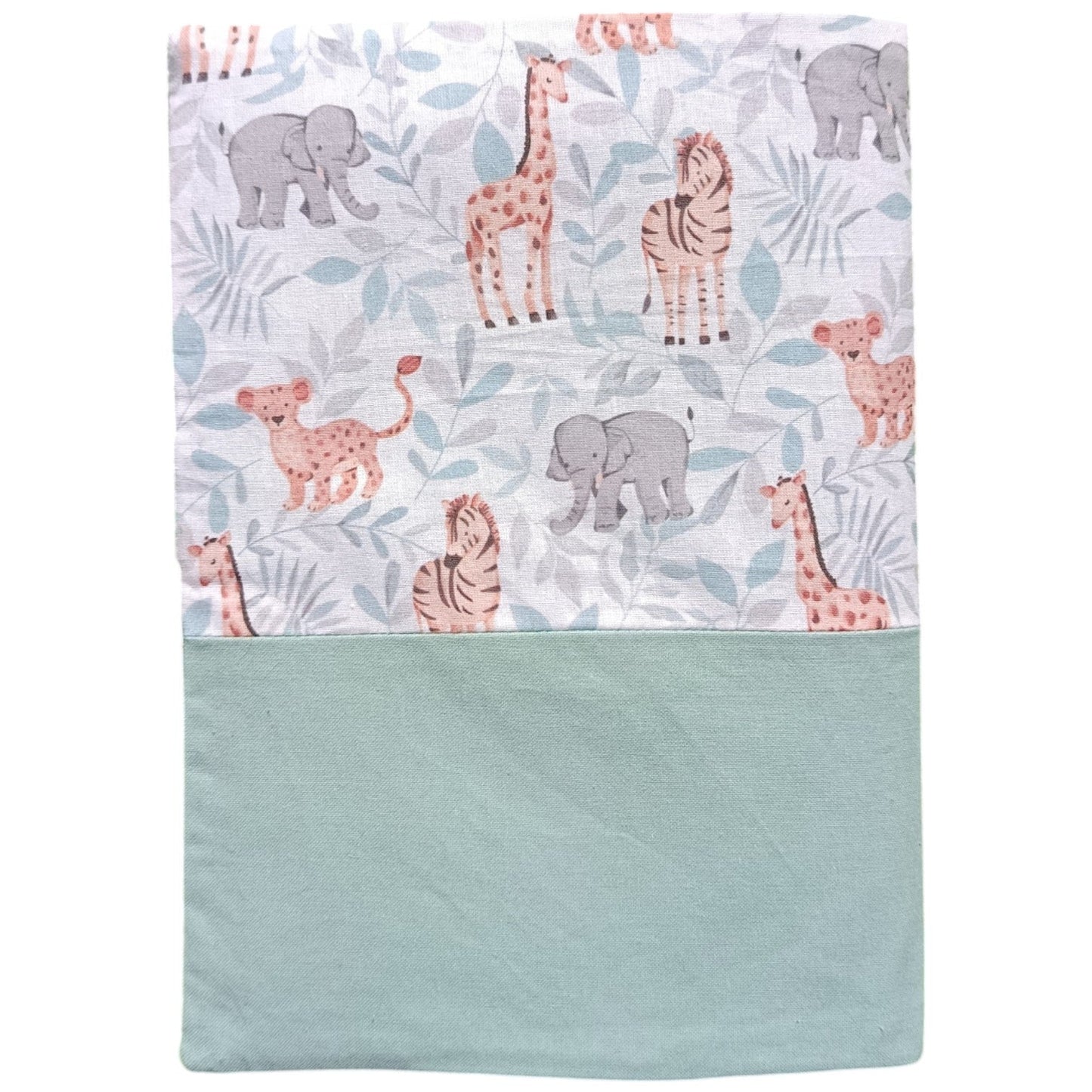Protège carnet de santé personnalisable girafes zébre bleu Les p'tites cousettes d'Ophélie