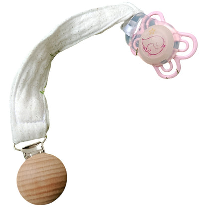 Attache tétine personnalisable Blanc légère dorure Les p'tites cousettes d'Ophélie