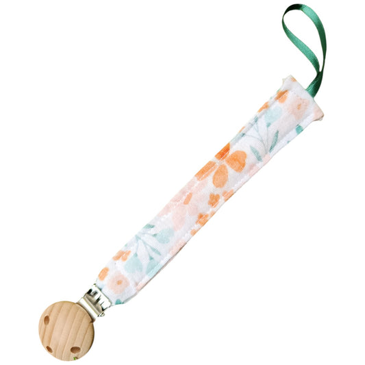 Attache tétine personnalisable Blanc vert orange