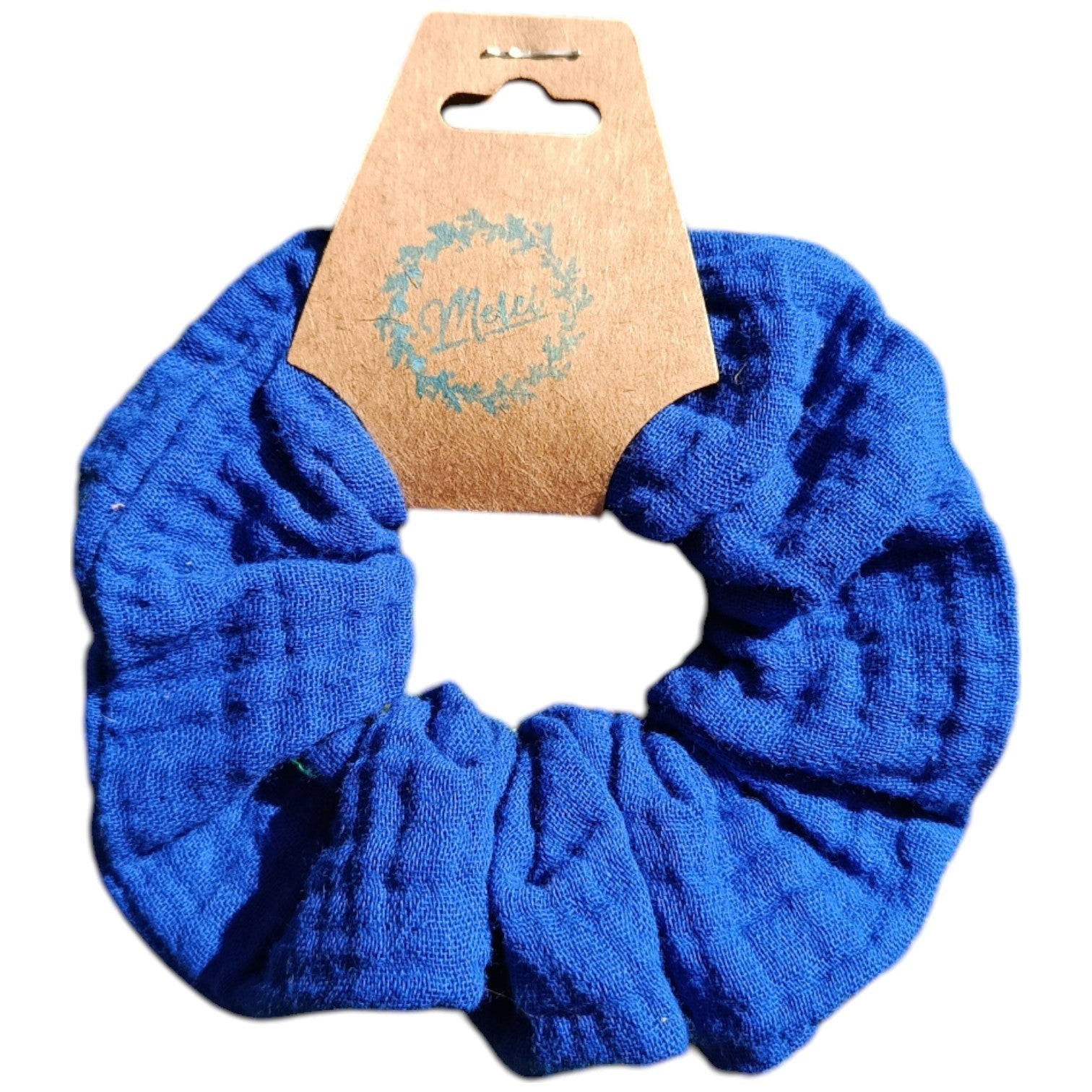 Chouchou gaze de coton bleu Les p'tites cousettes d'Ophélie