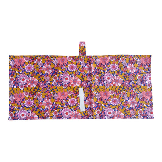 Emballage sandwich réutilisable baguette fleurs coeurs vintage rose Les p'tites cousettes d'Ophélie