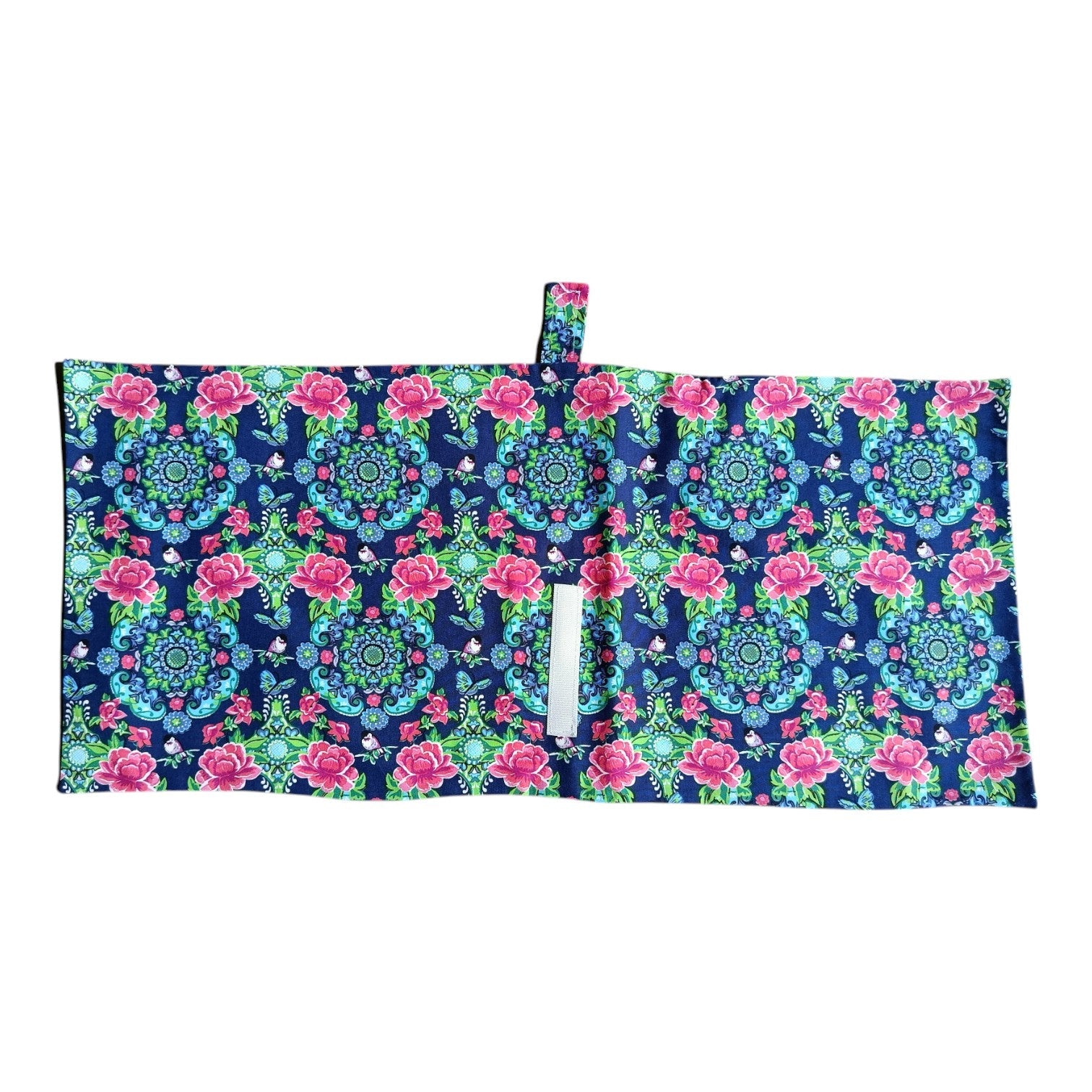 Emballage sandwich réutilisable baguette fleurs rose bleu oiseau Les p'tites cousettes d'Ophélie