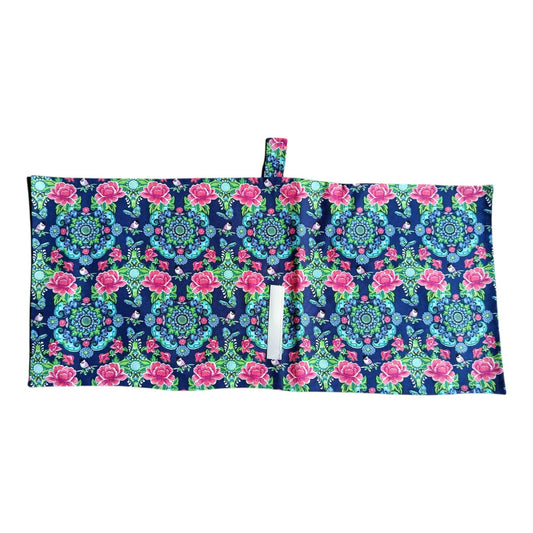 Emballage sandwich réutilisable baguette fleurs rose bleu oiseau Les p'tites cousettes d'Ophélie