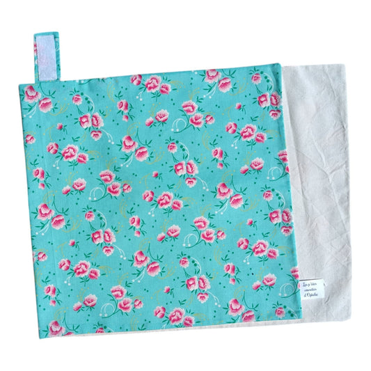 Emballage sandwich réutilisable baguette fleurs rose bleu Les p'tites cousettes d'Ophélie