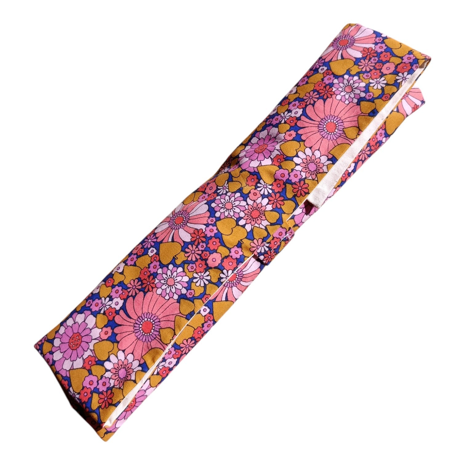 Emballage sandwich réutilisable baguette fleurs coeurs vintage rose Les p'tites cousettes d'Ophélie