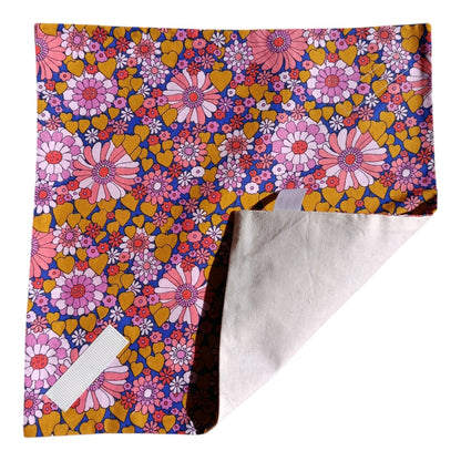 Emballage sandwich réutilisable pain de mie fleurs roses coeur vintage Les p'tites cousettes d'Ophélie