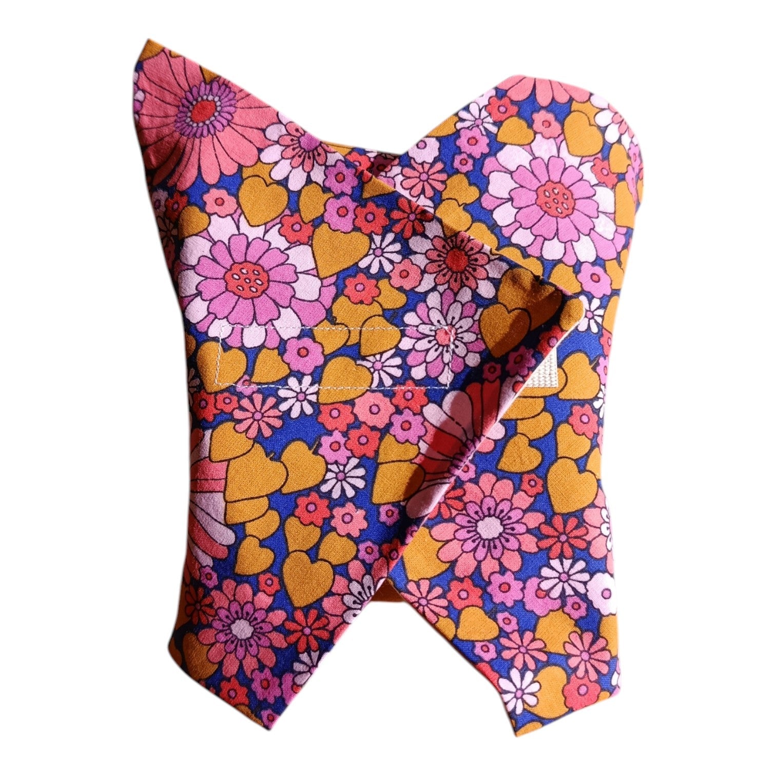 Emballage sandwich réutilisable pain de mie fleurs roses coeur vintage Les p'tites cousettes d'Ophélie