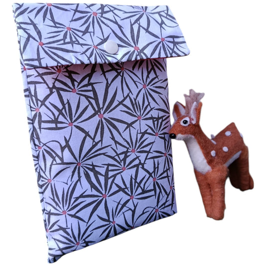 Pochette à livre en tissu feuille verte Les p'tites cousettes d'Ophélie