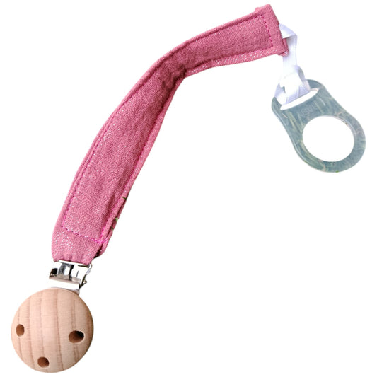 Attache tétine personnalisable rose paillettes