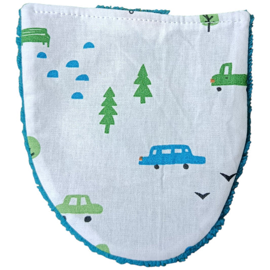 Lingette imparfaite voiture bleu arbre Les p'tites cousettes d'Ophélie