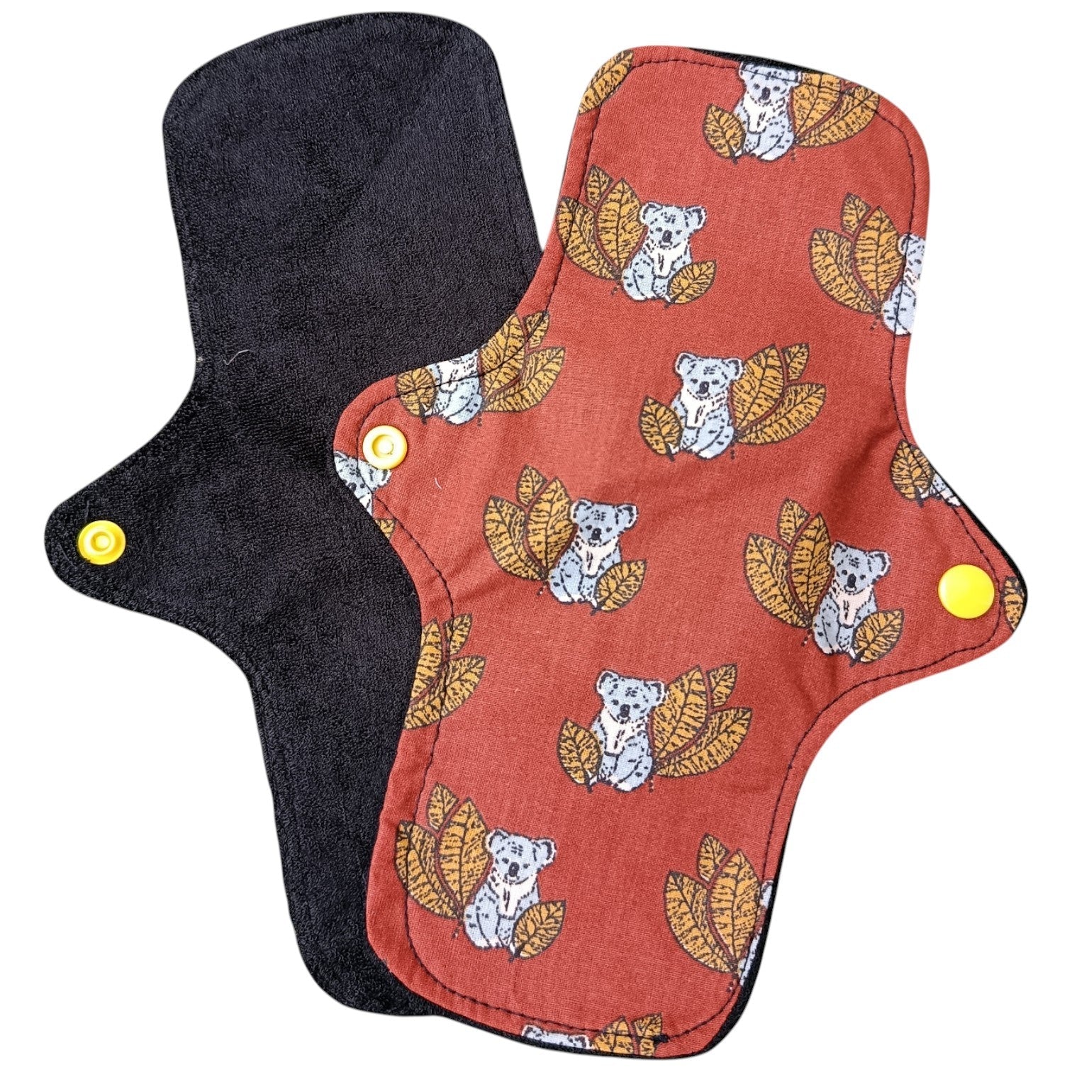 Serviette hygiénique lavable réutilisable koala marron Les p'tites cousettes d'Ophélie