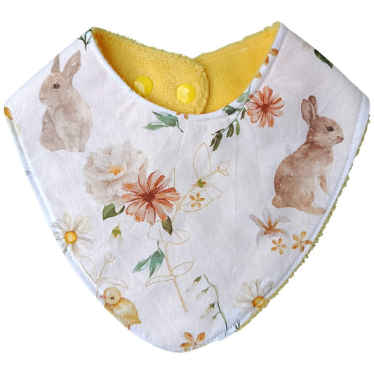 Bavoir bébé personnalisable lapin jaune Les p'tites cousettes d'Ophélie