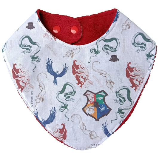 Bavoir bébé personnalisable Harry potter rouge bleu Les p'tites cousettes d'Ophélie