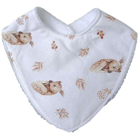 Bavoir bébé personnalisable biche faon blanc Les p'tites cousettes d'Ophélie