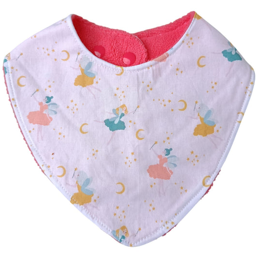 Bavoir bébé personnalisable fées rose bleu Les p'tites cousettes d'Ophélie