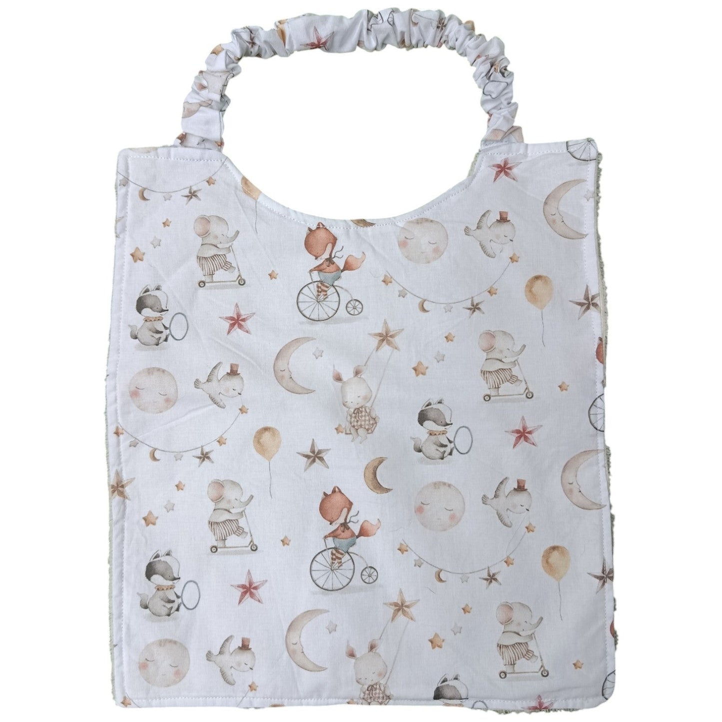 Bavoir maternelle personnalisable animaux renard lune Les p'tites cousettes d'Ophélie