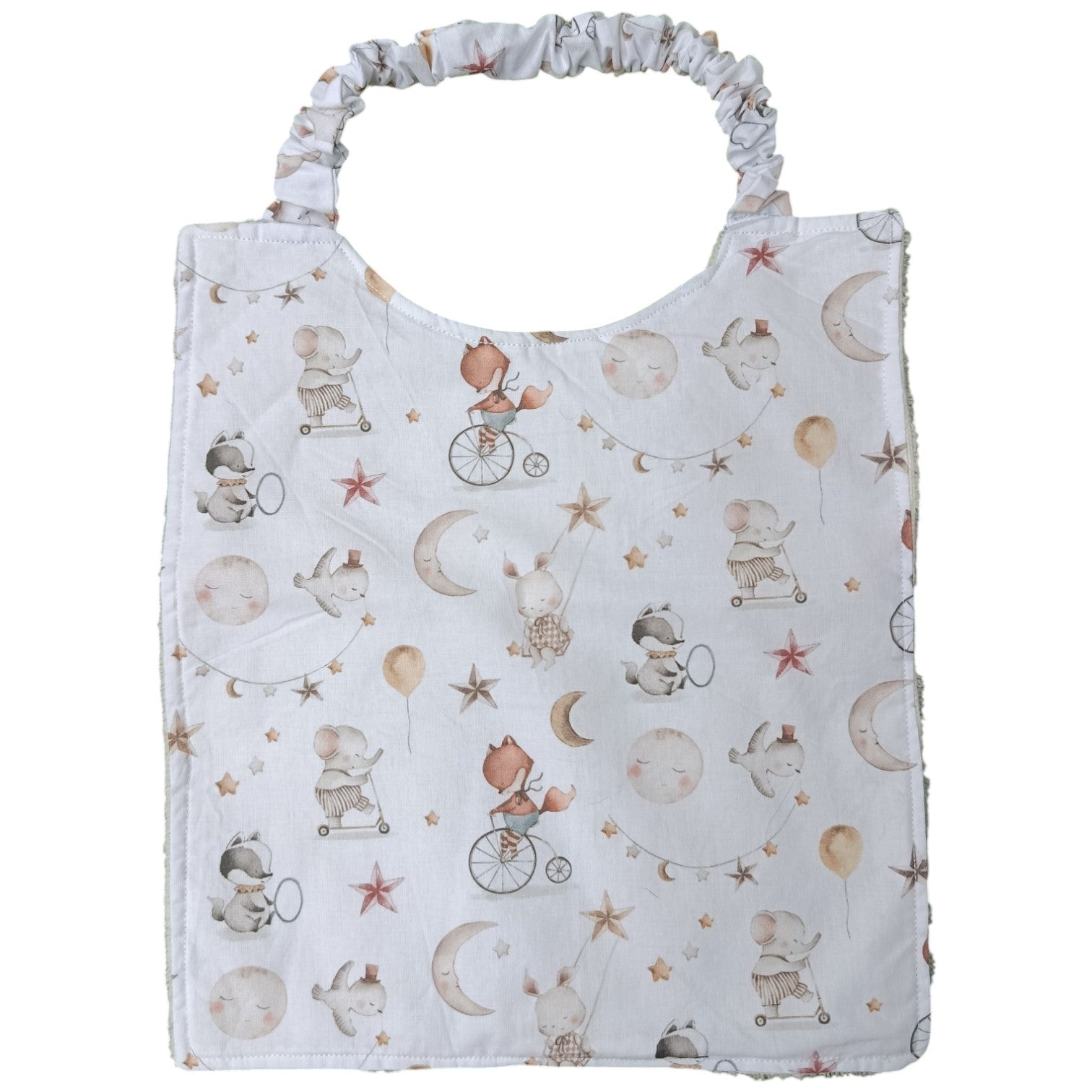 Bavoir maternelle personnalisable animaux renard lune Les p'tites cousettes d'Ophélie
