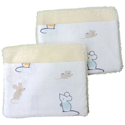 Débarbouillette enfant souris beige Les p'tites cousettes d'Ophélie