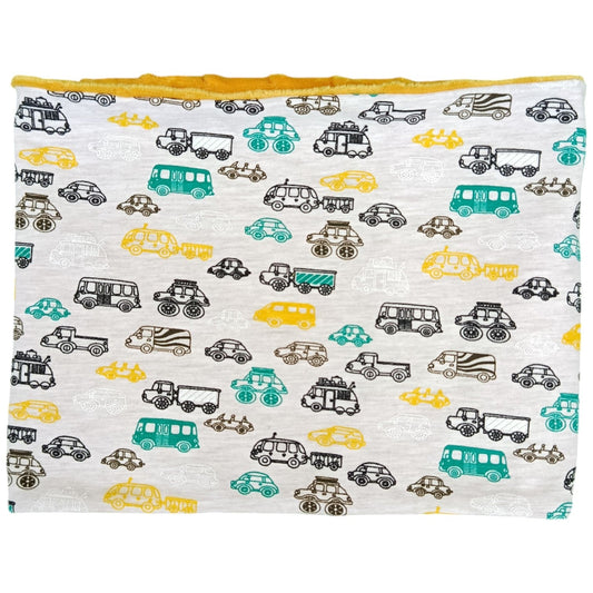 Écharpe / tour de cou enfant camion jaune Les p'tites cousettes d'Ophélie