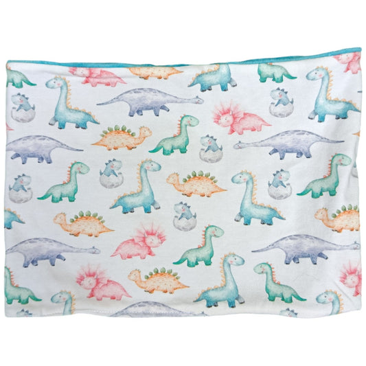 Écharpe / tour de cou enfant dinosaure bleu Les p'tites cousettes d'Ophélie