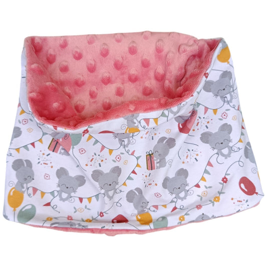 Écharpe / tour de cou enfant souris rose Les p'tites cousettes d'Ophélie