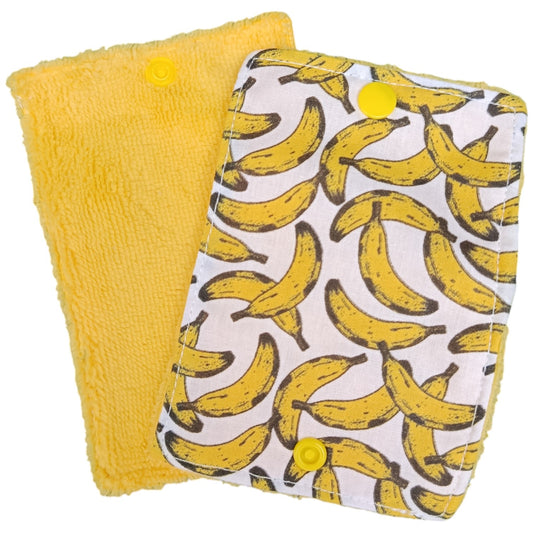 Papier toilette lavable et réutilisable bananes jaunes