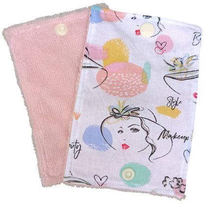 Papier toilette lavable et réutilisable femme rose clair Les p'tites cousettes d'Ophélie