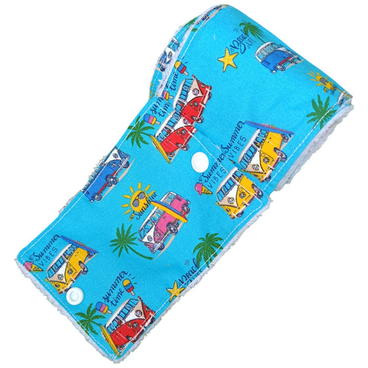 Papier toilette lavable et réutilisable van bleu jaune rouge