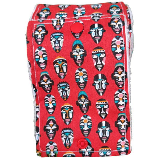 Papier toilette lavable et réutilisable masques rouge blanc noir