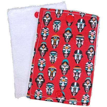 Papier toilette lavable et réutilisable masques rouge blanc noir Les p'tites cousettes d'Ophélie