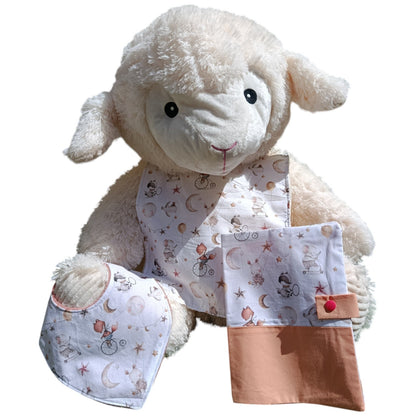 Bavoir bébé personnalisable renard elephant lune lapin rose Les p'tites cousettes d'Ophélie