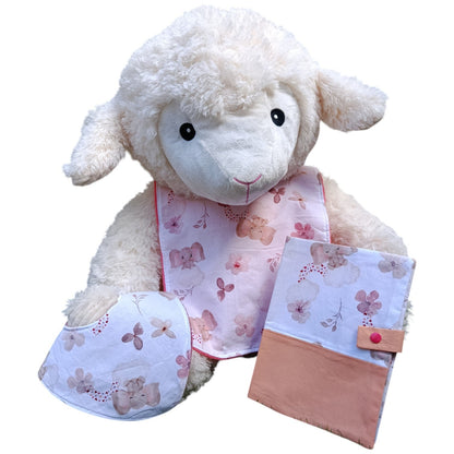 Bavoir bébé personnalisable éléphant rose Les p'tites cousettes d'Ophélie