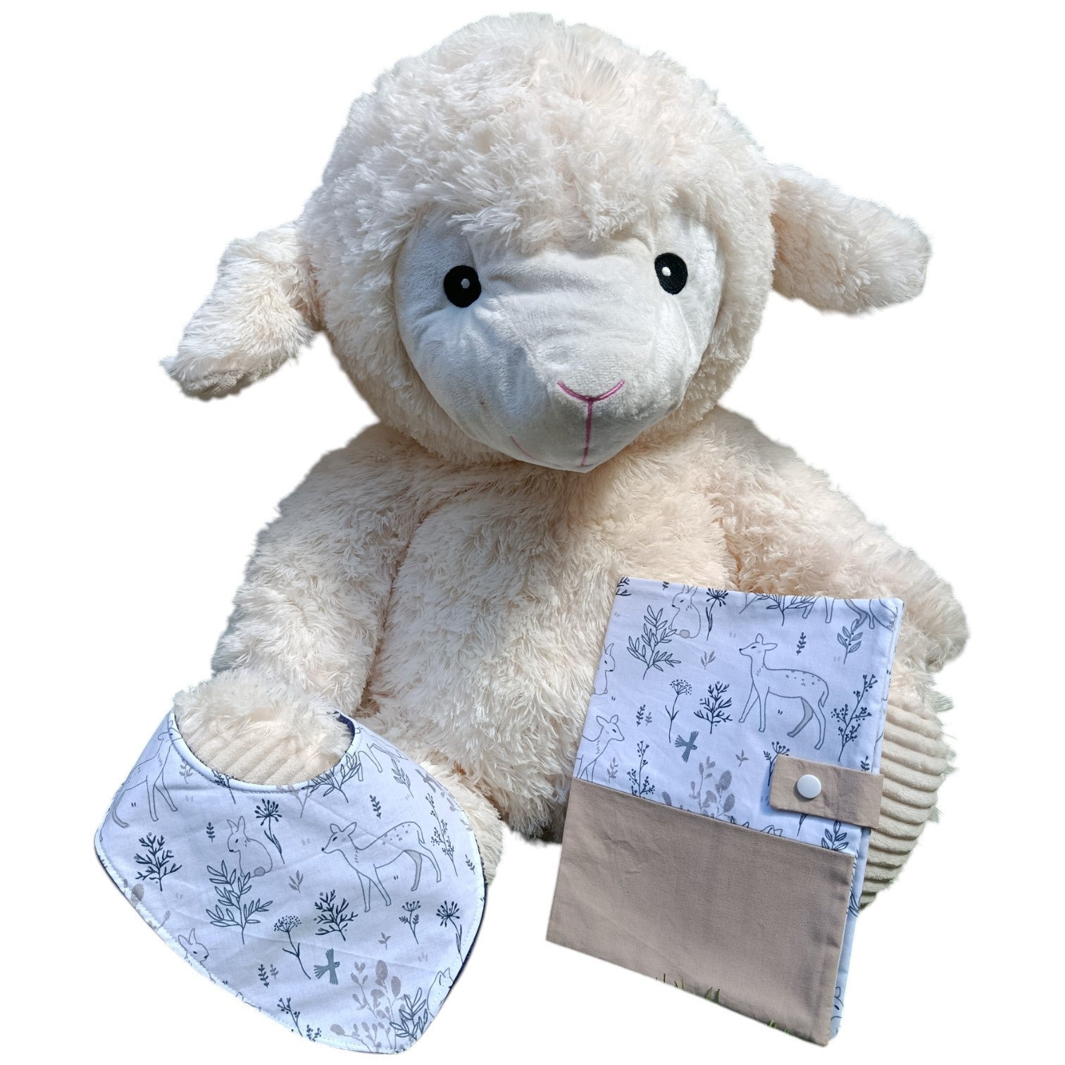 Bavoir bébé personnalisable biche foret violet Les p'tites cousettes d'Ophélie