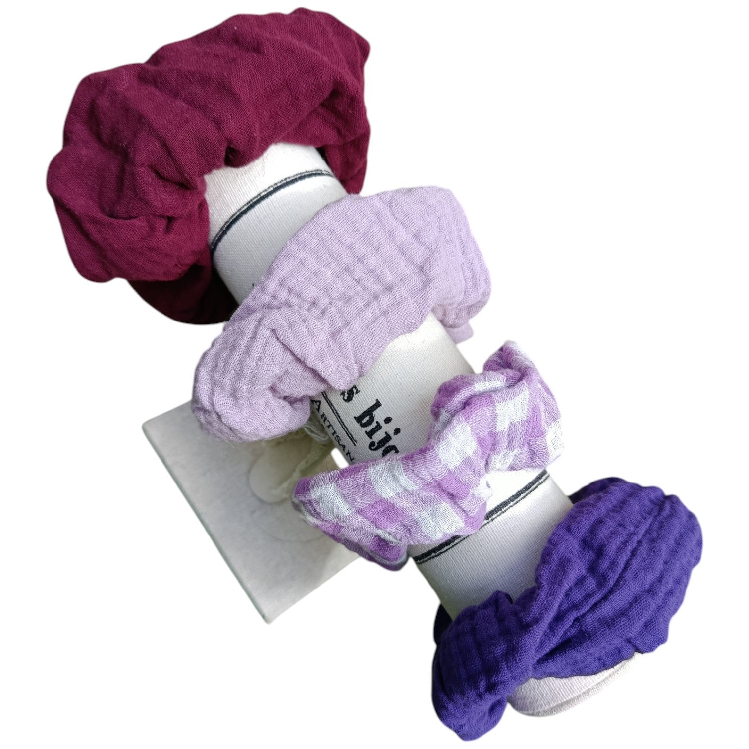 Chouchou gaze de coton violet clair Les p'tites cousettes d'Ophélie