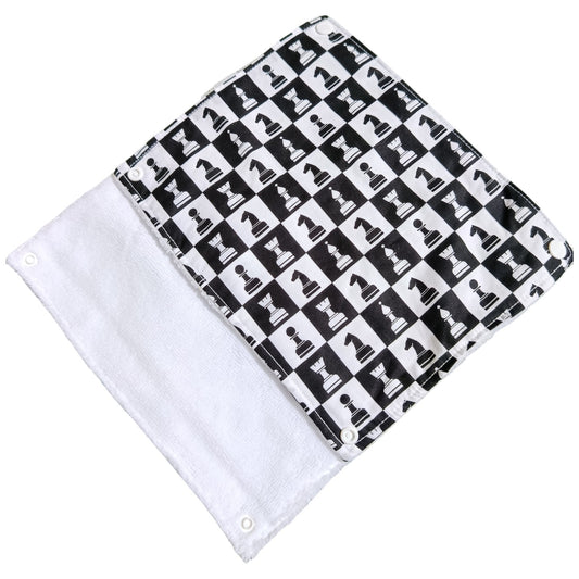 Essuie-tout lavable réutilisable échecs noir et blanc