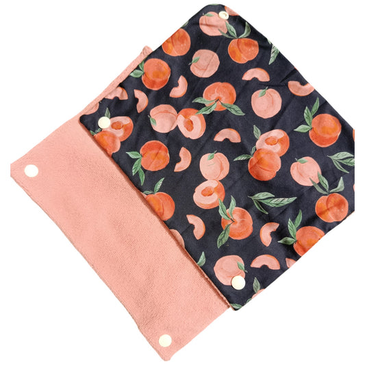 Essuie-tout lavable réutilisable abricot fruits rose noir