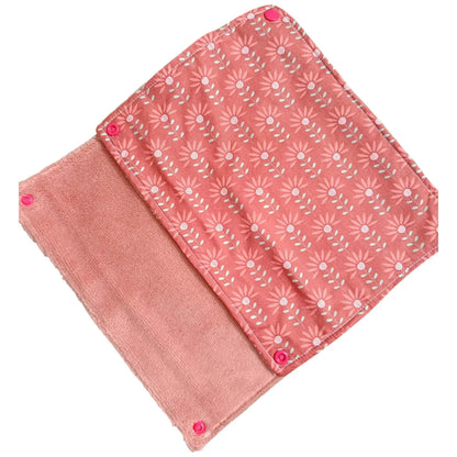 Essuie-tout lavable réutilisable Fleurs roses Les p'tites cousettes d'Ophélie