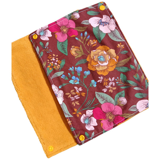Essuie-tout lavable réutilisable fleurs marron jaune