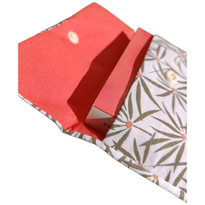 Pochette à livre en tissu feuille verte Les p'tites cousettes d'Ophélie