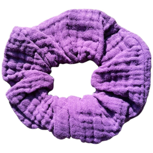 Chouchou gaze de coton violet foncé