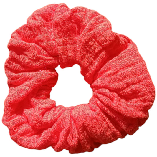 Chouchou gaze de coton orange