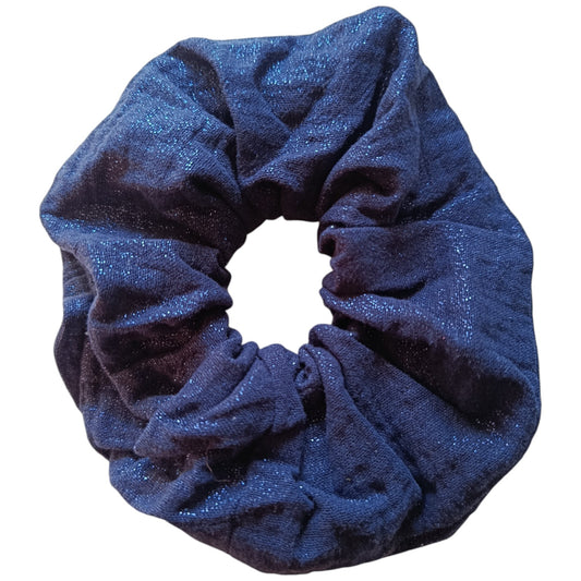 Chouchou gaze de coton bleu marine brillant
