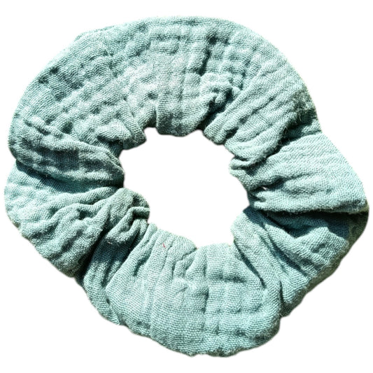 Chouchou gaze de coton Bleu vert